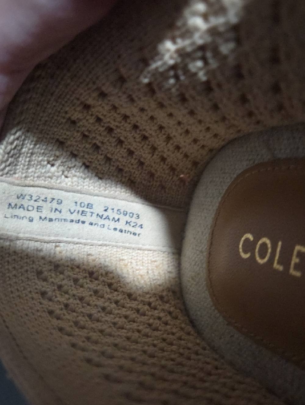 Cole Haan Womens Knit Slip-On Flats in Light Beige - Picture 3 of 7
